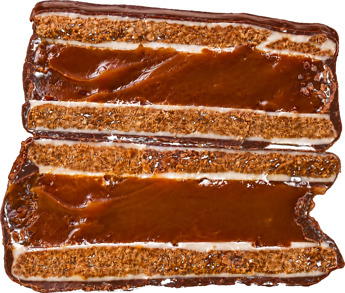 Alfajor HARTO cortado al medio